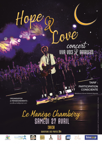 Chorale Viva Voce Chambéry - Groupe vocal choeur mixte adulte pop-rock - Événements, actualités - article du blog - Hope & Love Barrueco Savoie Solidarité Migrants